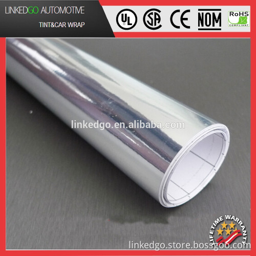Car Vinyl Sticker Silver 1.52*30M Car Wrap Chrome Mirror Car Wrap Film with Air Bubble Free